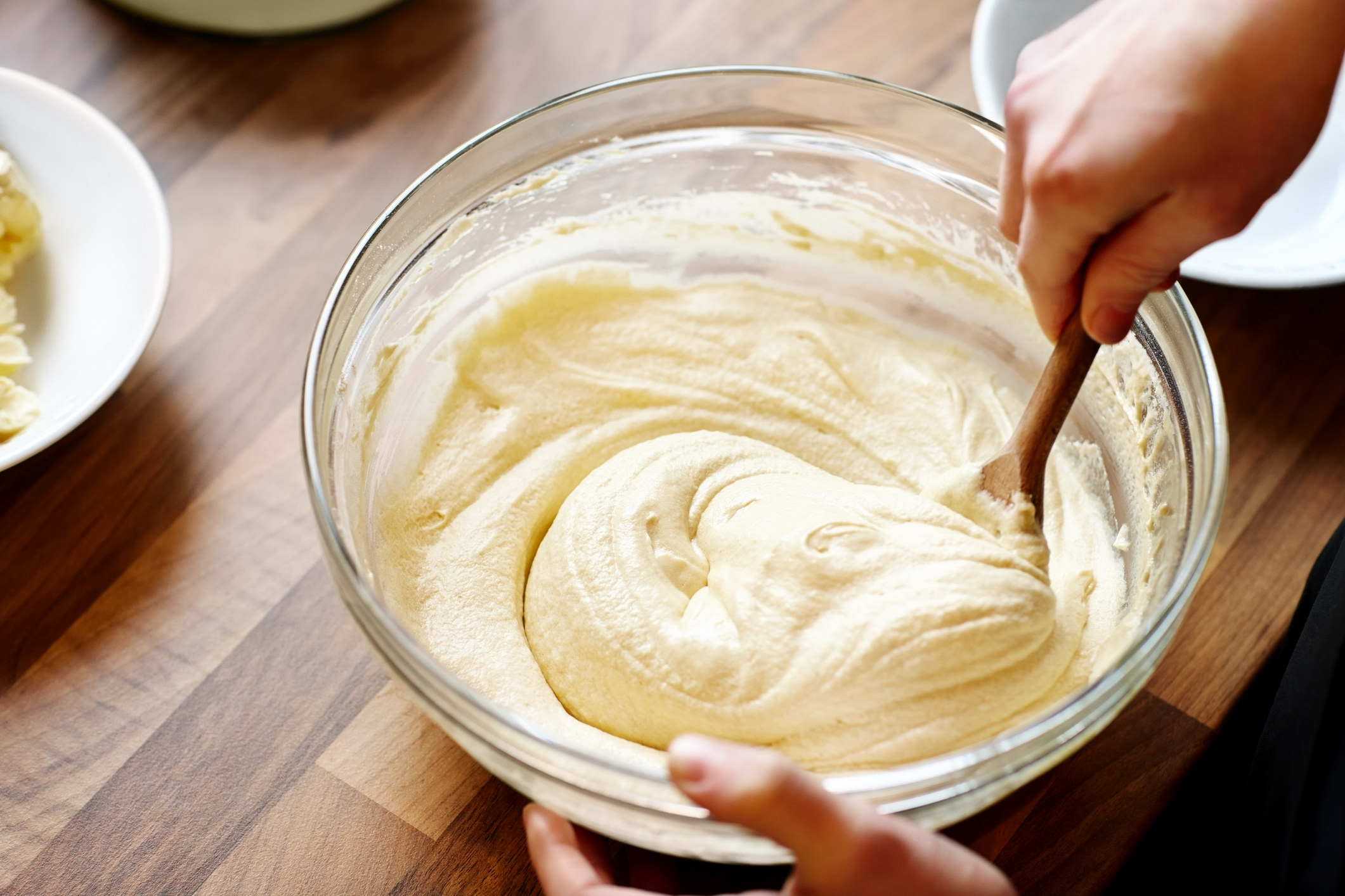 Mixing cake batter