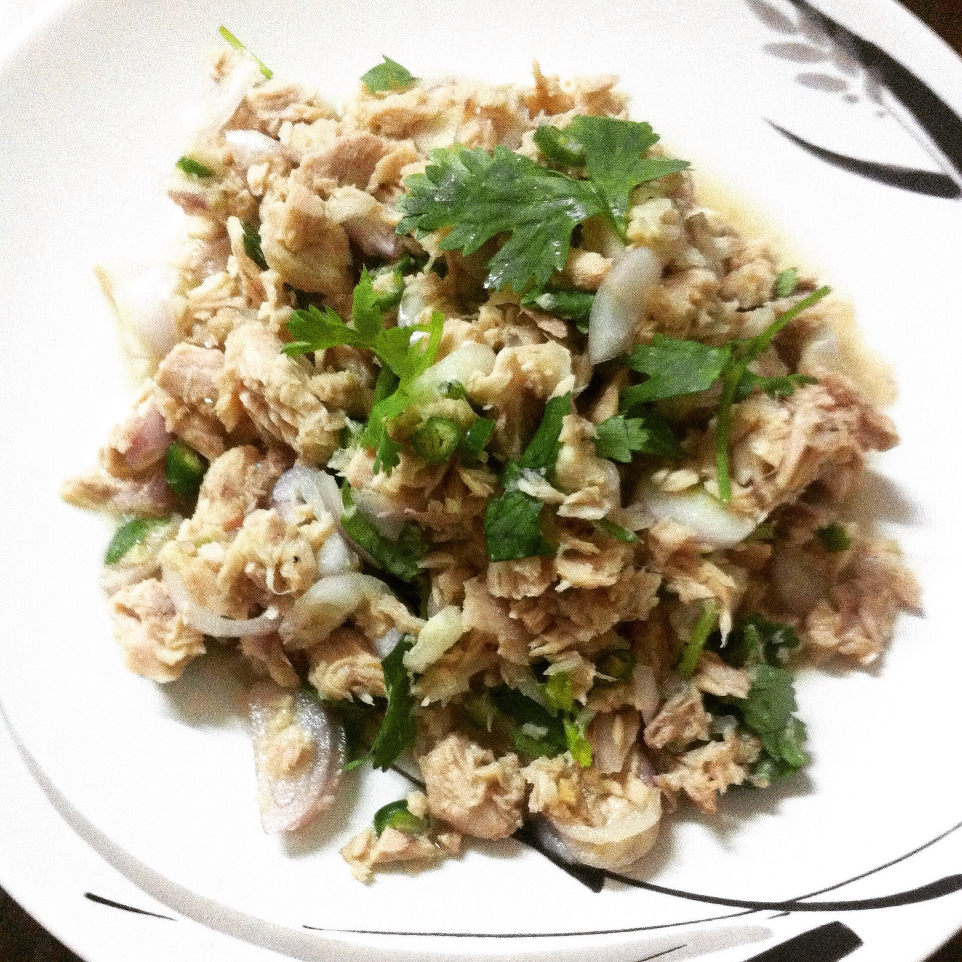 Tuna fish salad on a plate